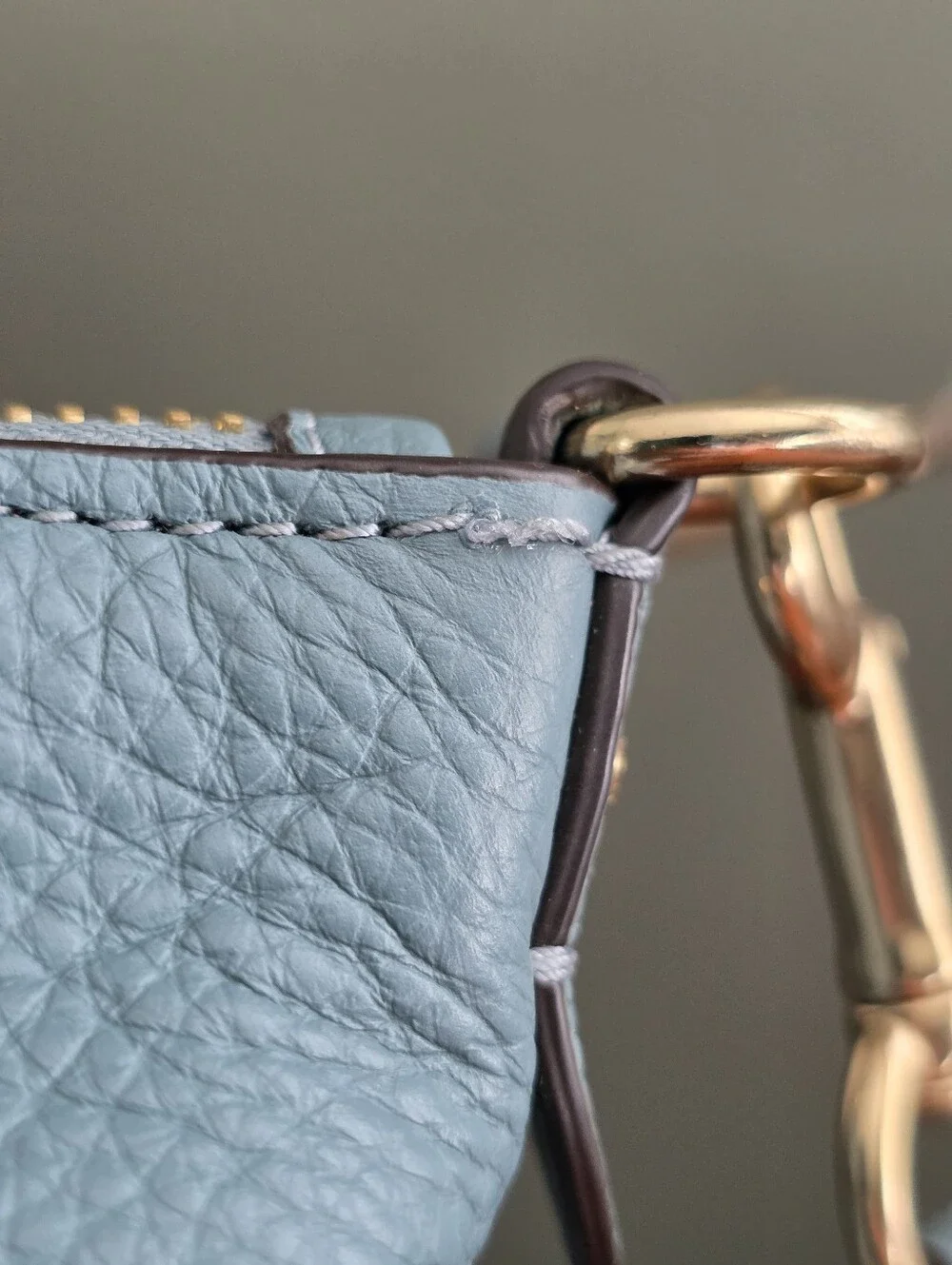 Coach C6229 Kasey Satchel Sky Blue Pebbled Leather Crossbody Bag